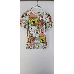 Nickelodeon SpongeBob SquarePants All Over Print Graphic Tee Size S